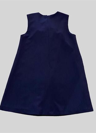 Школьное платье для девочки синее 3