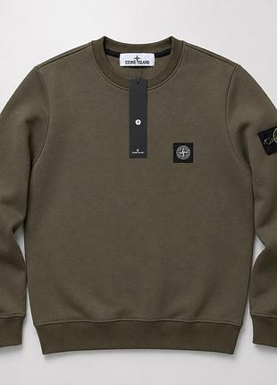 Зима stone island свитшот хаки