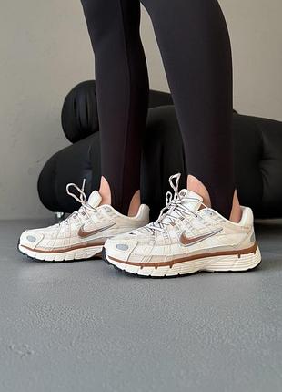😍 женские кроссовки nike p-6000 beige/caramel