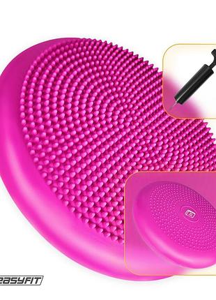 Балансировочная подушка массажная easyfit balance cushion-a розовая + насос