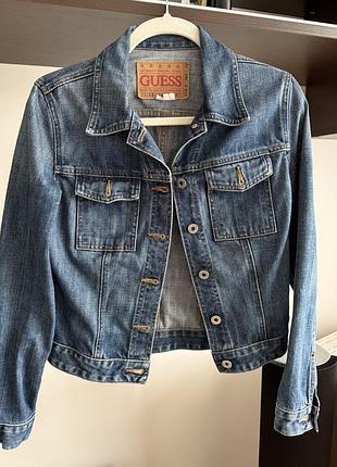 Вінтажна джинсова куртка guess | джинсовка жіноча синя guess vintage