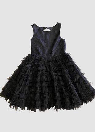 Платье нарядное черное для девочки с пышной юбкой 122