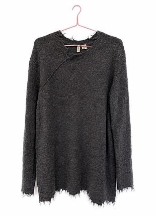 Сірий шерстяний светр h&m