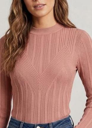 Базовый стильный тонкий джемпер, лонгслив в рубчик bhm knitwear, s,m