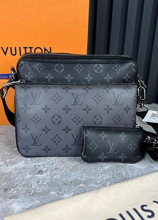 Louis vuitton trio messenger crossbody оригінальний месенджер кросбоді + гаманець