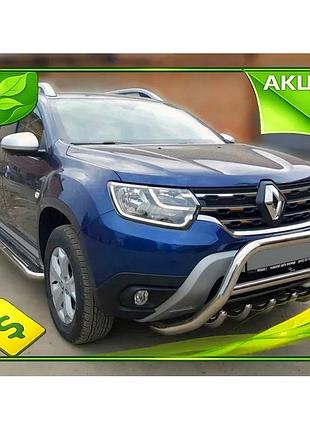 Кенгурятник нержавеющий для renault duster 2018-2024 защита передняя для авто тюнинг защита от поврежден ve-33