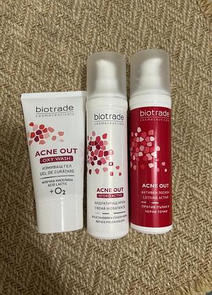 Biotrade acne out мініатюри гель для вмивання крем і лосьйон