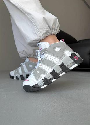 Кроссовки женские nike air more uptempo 96 white/gray