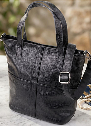 Сумка женская из натуральной кожи vintage черный.
