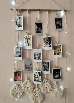 Стенд для фотографій  / instax photo/ макраме стенд для фотографій / кріплення фотографій / панно для фото