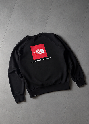 The north face raglan red box crew sweatshirt, m, світшот