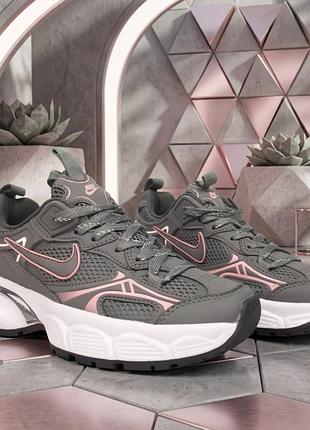 Nike v2k run темно серые с розовым