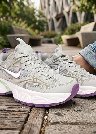 Nike v2k run серые с сиреневым