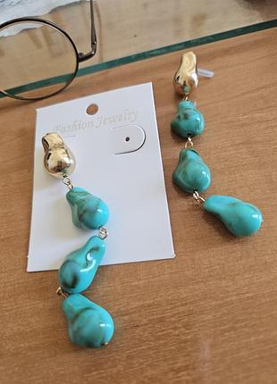 🎁новые серьги "бирюза" у 3