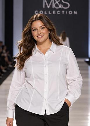 Сорочка жіноча m&s collection біла l бавовна