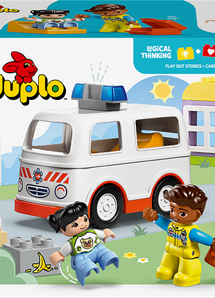 Конструктор lego duplo скорая помощь и водитель 19 деталей (10447)