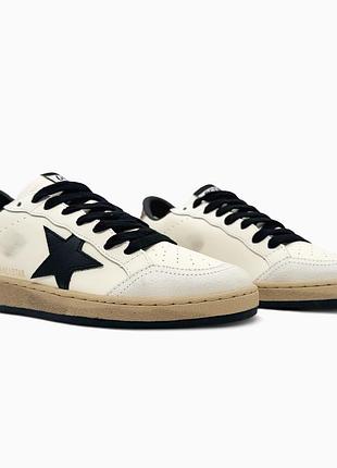 Кеды женские golden goose ball star white nappa black star