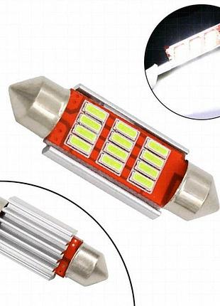 C5w c10w 36 мм світлодіодна лампа — 12 smd 4014 чіпів, біле світло, з інтегрованим canbus для внутрішнього освітлення автомобіля,