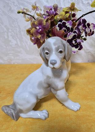 Сидящая собака статуэтка фарфор nao lladro