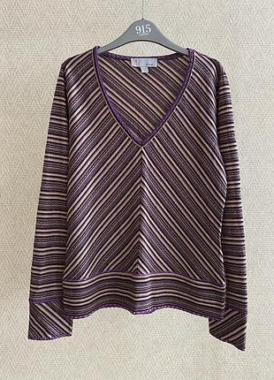 Брендовый итальянский трикотажный джемпер missoni кофта зигзаг шеврон с люрексом, м