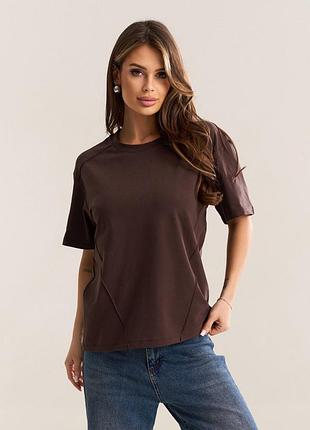 Футболки issa plus 15626 xxl темно-коричневий