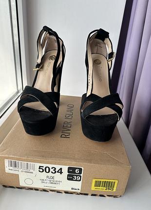 Босоножки женские river island floe, черные, 39 размер