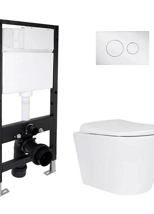 Готовое решение qtap для ванной комнаты: подвесной унитаз scorpio ml ultra quiet 520 x 365 x 365 + комплект инсталляции standard