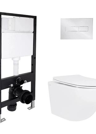 Готовое решение qtap для ванной комнаты: подвесной унитаз jay ultra quiet 485 x 360 x 320 + комплект инсталляции standard