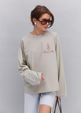 Светло-масляный лонгслив oversize 3