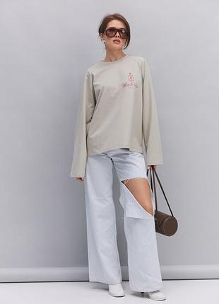 Светло-масляный лонгслив oversize 8
