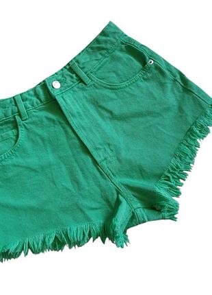 Denim co,новые джинсовые зеленые женские шорты р.8/36