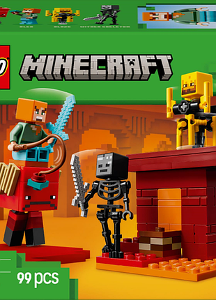Конструктор lego minecraft битва с лавой в незере 99 деталей (21266)