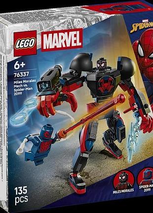 Конструктор lego super heroes marvel робот майлза моралеза vs человек-паук 2099 135 деталей (76337)