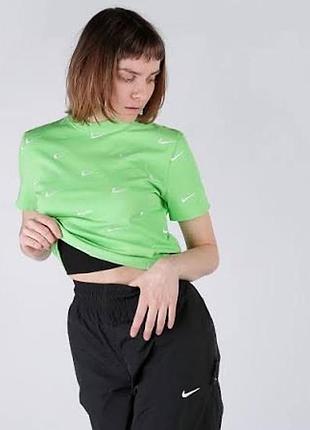 Футболка nike w nrg swoosh logo green nebula