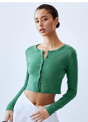 Укороченный кроп-топ с длинными рукавами pull &amp; bear испания