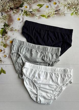 Трусики слипы на мальчика однотонные (набор 3 шт.) primark р. 116 см (5-6 лет)