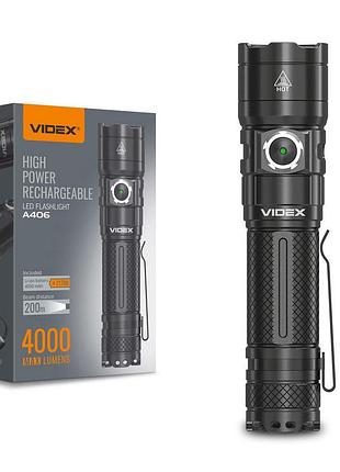 Портативный светодиодный фонарик videx vlf-a406 4000lm 6500k