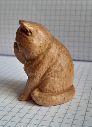 Деревяна фігурка котик 4