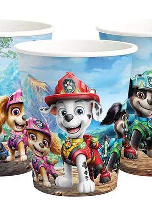 Бумажные одноразовые стаканы 24168 paw patrol dino movie "щята и дино" цветные, 250 ml (6 шт) funmi