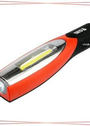 Світильник майстерний yato акумуляторний li-ion 3.7v 2 led 180lm для освітлення робочих зон sku_yt-08502