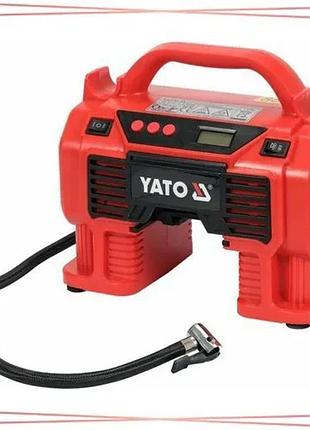 Акумуляторний компресор yato li-ion 18в 3,0а 60вт тиск ≤ 11bar подача повітря 21л/хв без акумулятора sku_yt-23248