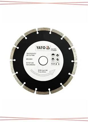 Диск алмазный сегмент yato segment ø180x8,0x22,2 мм для резки бетона и камня sku_yt-6004