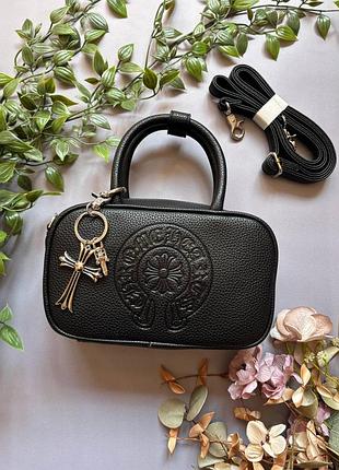 Сумка chrome hearts | с ручкой | черная