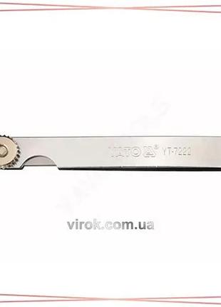 Щупи вимірювальні yato 100х10 мм 10 пелюстків h 0,05-0,5 мм для точних вимірювань в механіці sku_yt-7222