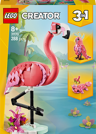 Конструктор lego creator дикие животные розовый фламинго 288 деталей (31170)
