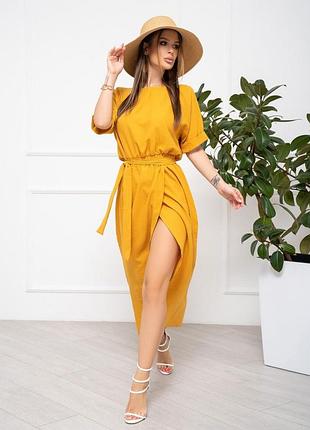Плаття issa plus 13936 3xl гірчичний