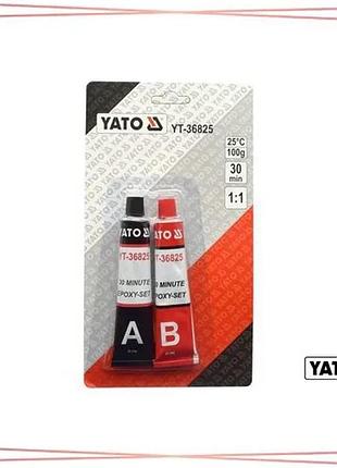Клей двухкомпонентный эпоксидный yato 28г для ремонта автомобилей и электроники светло-черный sku_yt-36825
