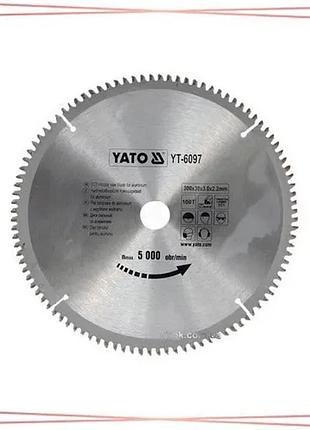 Диск пиляльний по алюмінію yato 300х30х3.0 мм 100 зубців до 5000 об/хв для професійного використання sku_yt-6097