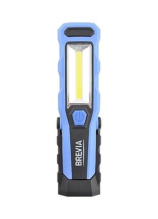 Переноска діодна 3w cob/300 lm +1w l=215/2000mah microusb brevia led 11320/зміна кута магніт гачок