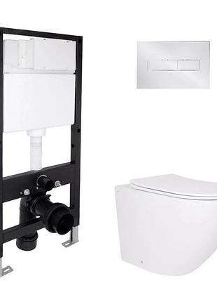 Готовое решение qtap для ванной комнаты: подвесной унитаз robin ultra quiet 520 x 365 x 365 + комплект инсталляции standard